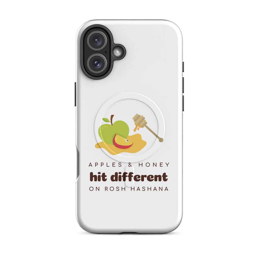 Apples &amp; Honey Jewish pride magsafe® tough case for iphone® in Matte - flat lay