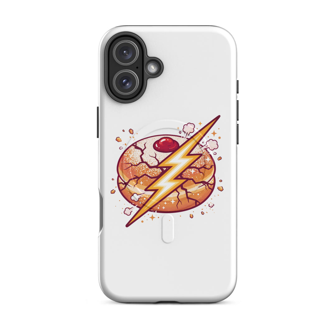 Sufganiyah Lightning Jewish pride magsafe® tough case for iphone® in Matte - flat lay