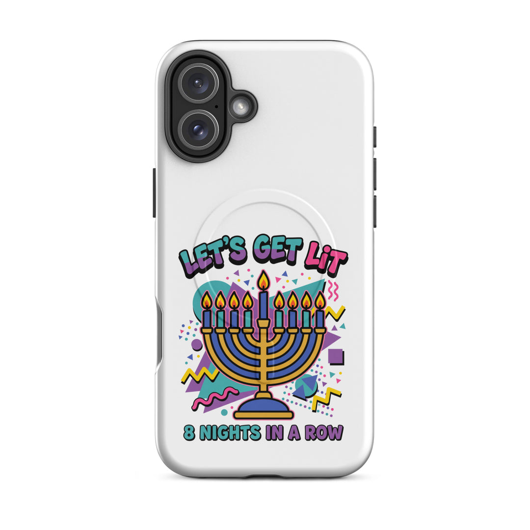 Lets Get Lit 90s Jewish pride magsafe® tough case for iphone® in Matte - flat lay