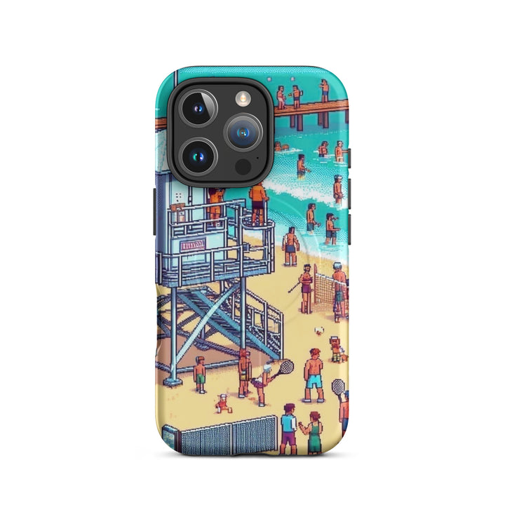 TLV Frishman beach 16 Bit Jewish pride magsafe® tough case for iphone® in Matte - side view