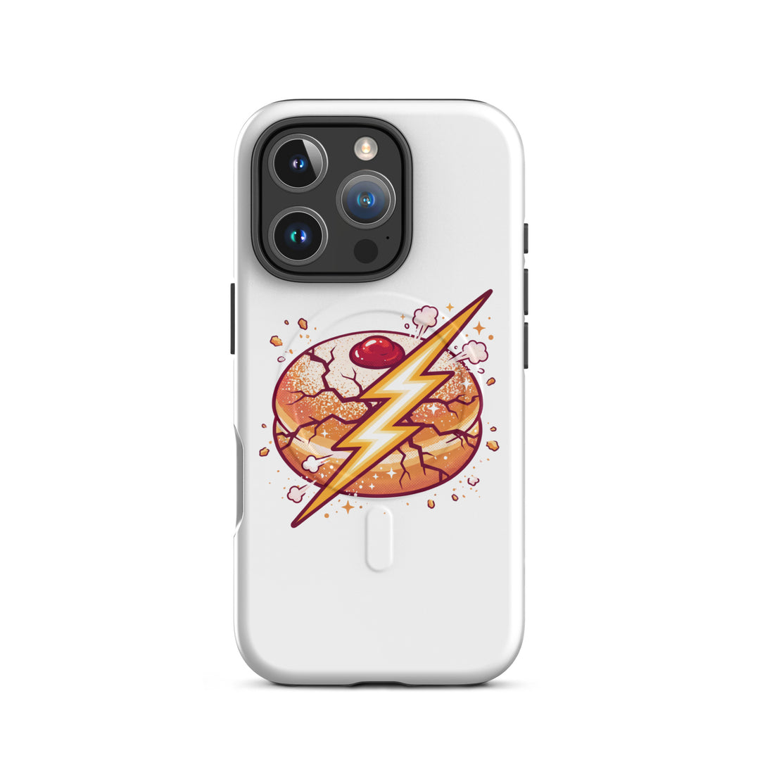 Sufganiyah Lightning Jewish pride magsafe® tough case for iphone® in Matte - side view
