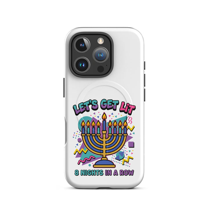 Lets Get Lit 90s Jewish pride magsafe® tough case for iphone® in Matte - side view