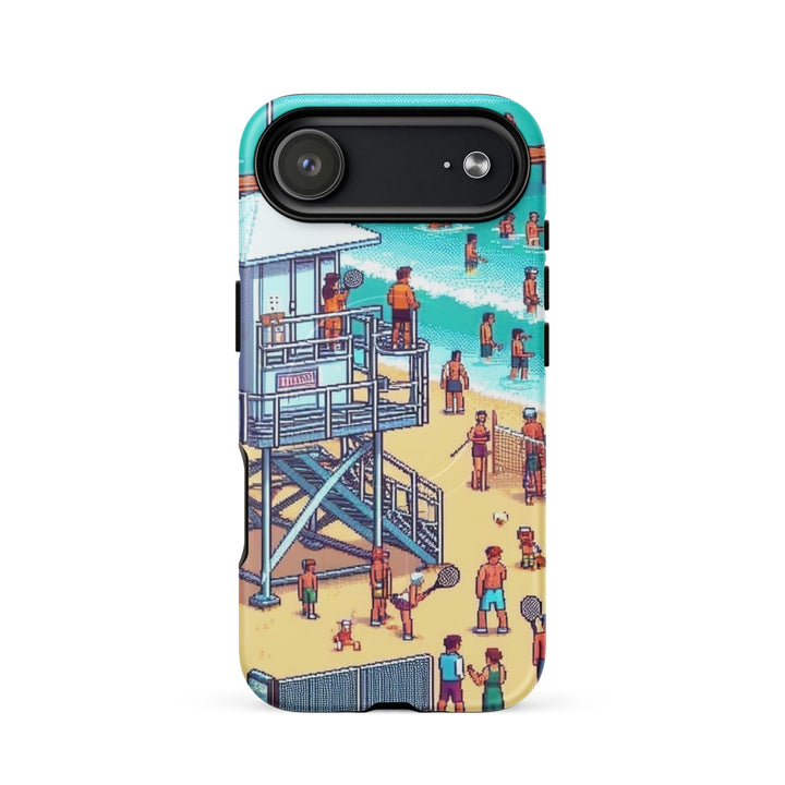 TLV Frishman beach 16 Bit Jewish pride magsafe® tough case for iphone® in Matte - flat lay