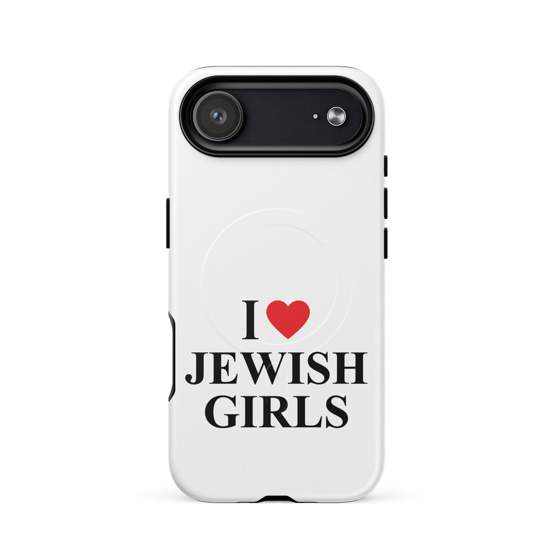 I Love Jewish Girls Jewish pride magsafe® tough case for iphone® in Matte - flat lay