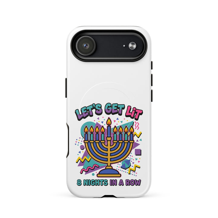Lets Get Lit 90s Jewish pride magsafe® tough case for iphone® in Matte - flat lay