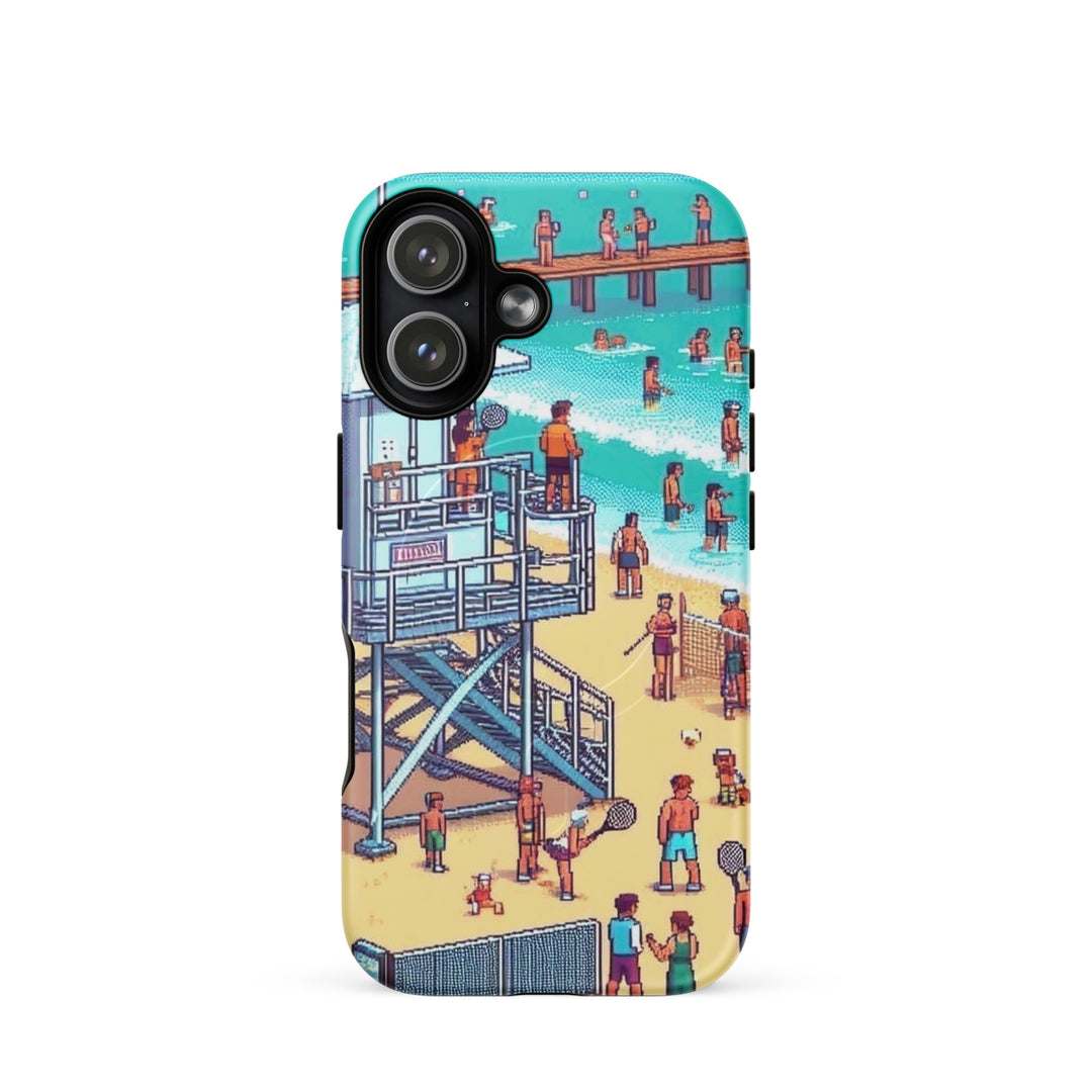 TLV Frishman beach 16 Bit Jewish pride magsafe® tough case for iphone® in Matte - detail view