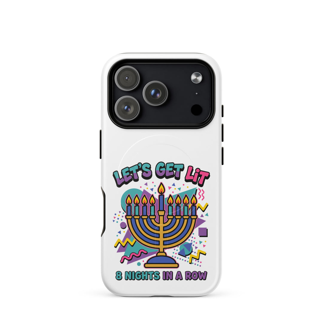 Lets Get Lit 90s Jewish pride magsafe® tough case for iphone® in Matte - side view