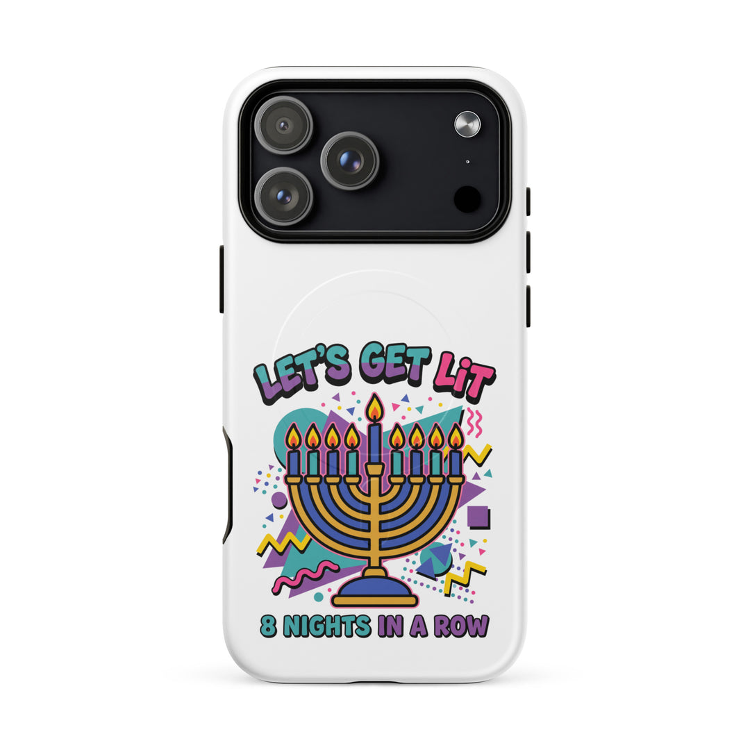 Lets Get Lit 90s Jewish pride magsafe® tough case for iphone® in Matte - front view
