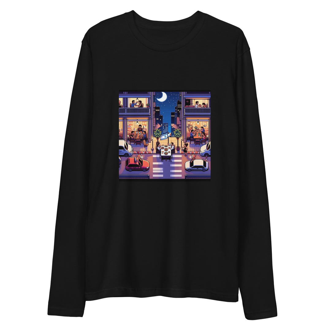 Long Sleeve Fitted Crew | TLV Nightlife 16 Bit