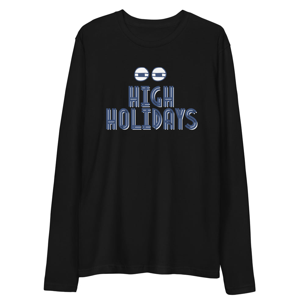 High Holidays Jewish pride fitted crew in Black - back view