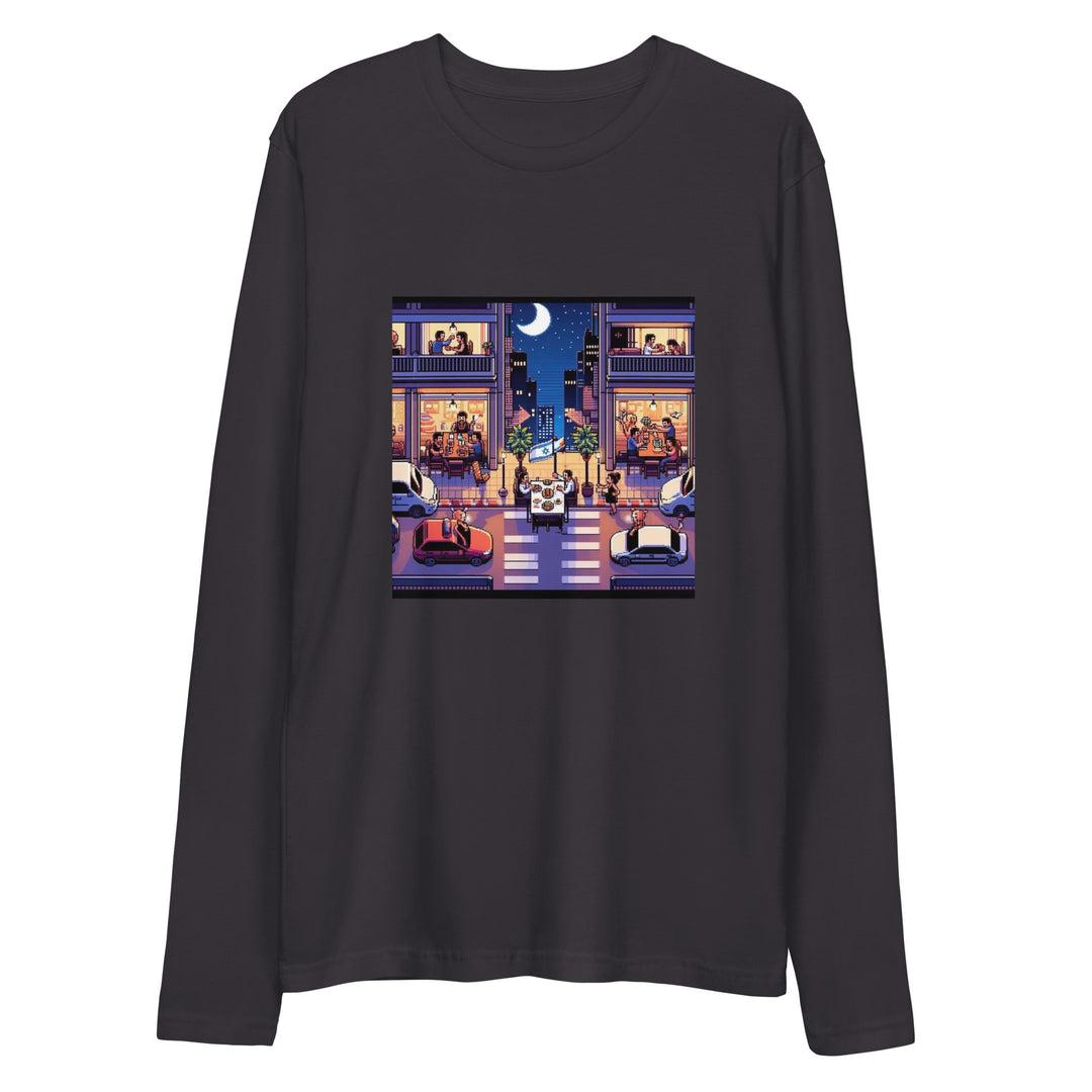Long Sleeve Fitted Crew | TLV Nightlife 16 Bit