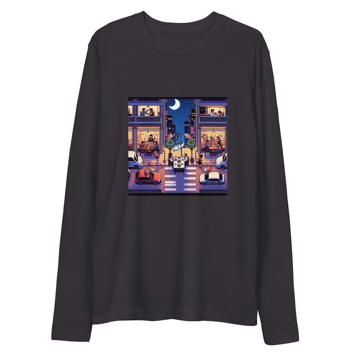 Long Sleeve Fitted Crew | TLV Nightlife 16 Bit