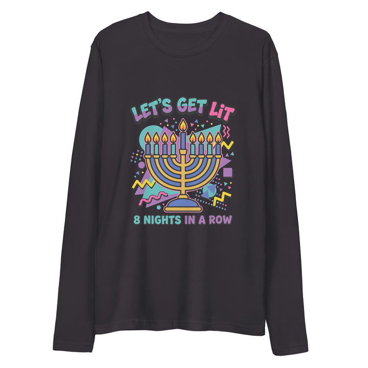 Lets Get Lit 90s Jewish pride fitted crew in Heavy Metal - front view