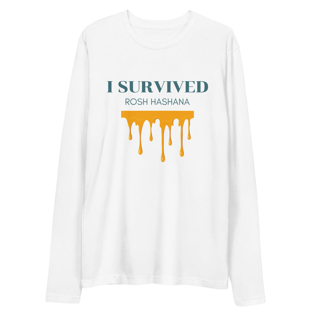 I Survived Rosh HaShana Jewish pride fitted crew in White - front view