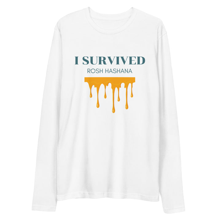 I Survived Rosh HaShana Jewish pride fitted crew in White - front view