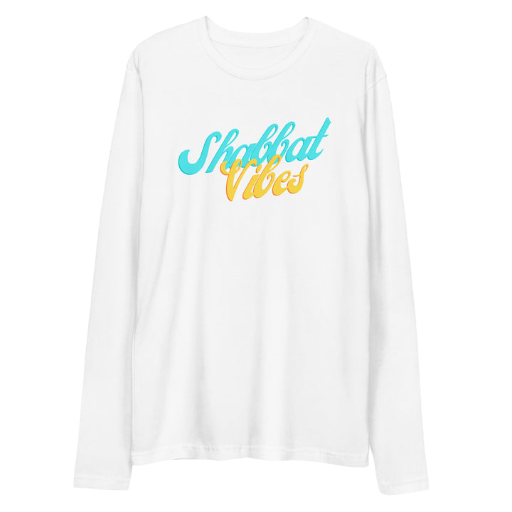 Shabbat Vibes Jewish pride fitted crew in White - detail view