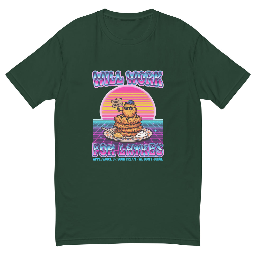 Will Work for Latkes 80s Jewish pride men&