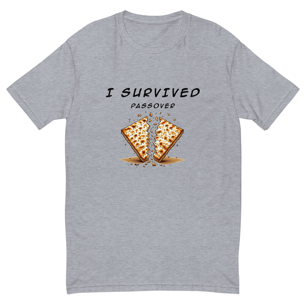 Passover Jewish pride men's fitted t-shirt in Heather Grey - lifestyle shot