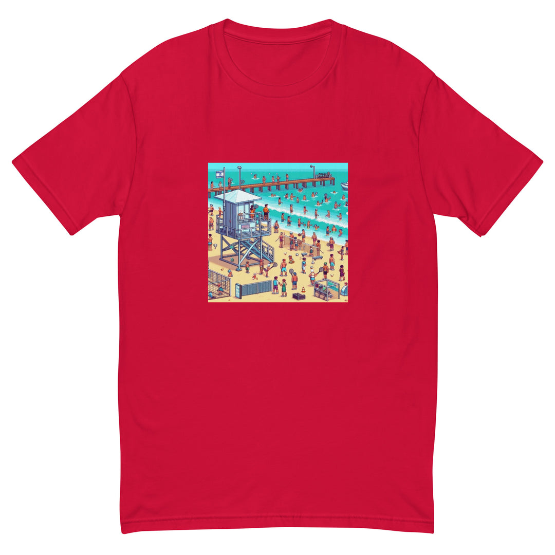 Men's Fitted T-Shirt | TLV Frishman Beach 16 Bit