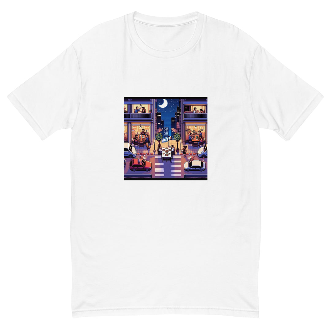 Men's Fitted T-Shirt | TLV Nightlife 16 Bit