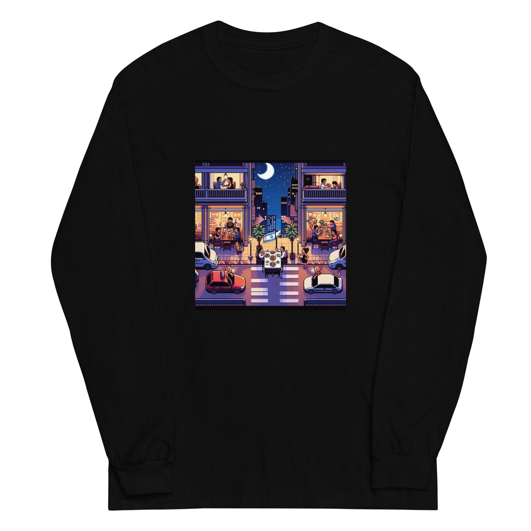 Men’s Long Sleeve Shirt | TLV Nightlife 16 Bit