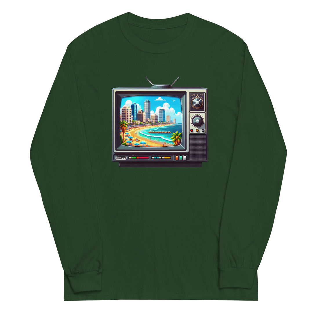 Men’s Long Sleeve Shirt | 16Bit Tel Aviv Beach