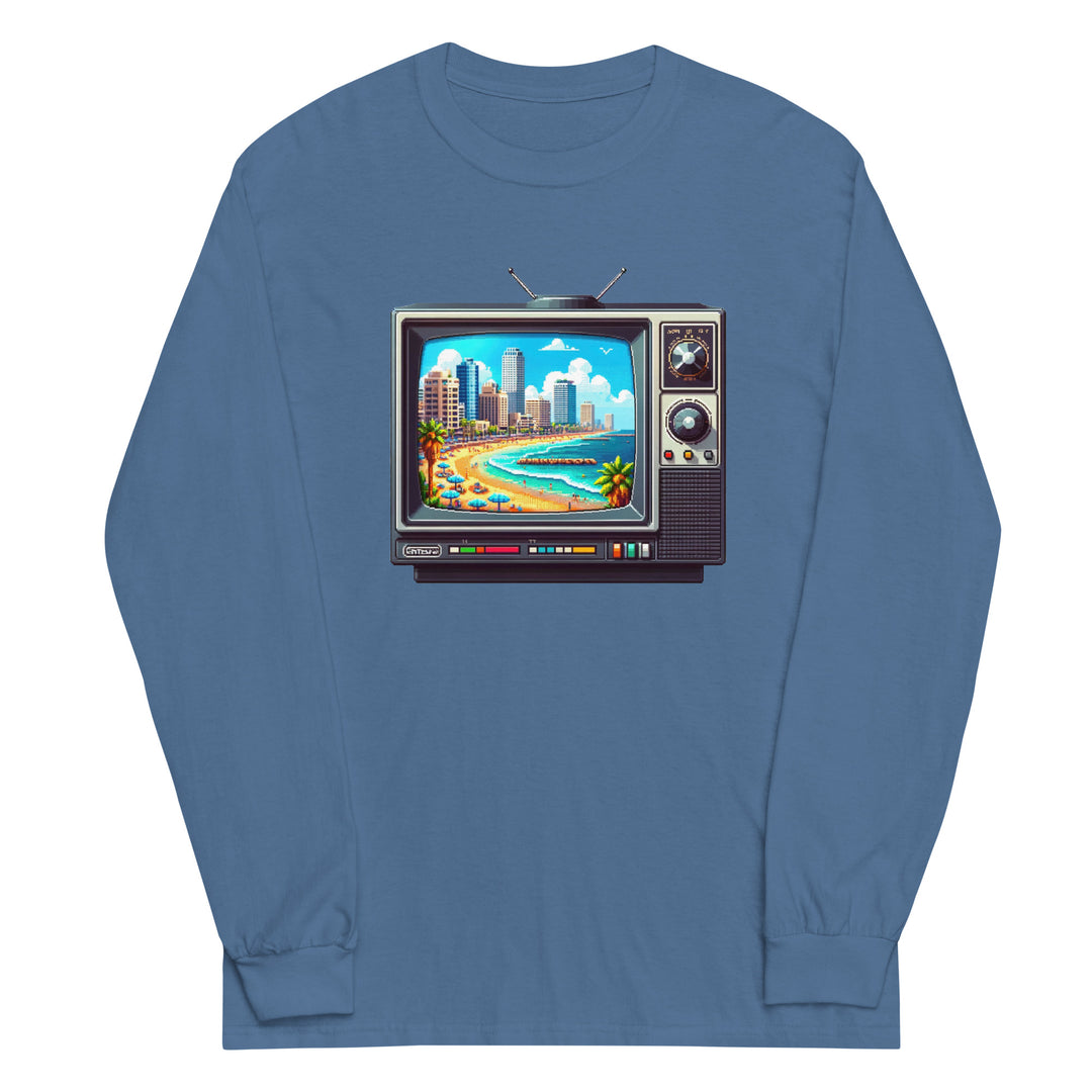 Men’s Long Sleeve Shirt | 16Bit Tel Aviv Beach