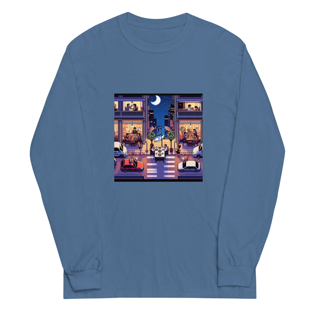 Men’s Long Sleeve Shirt | TLV Nightlife 16 Bit