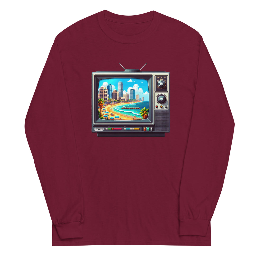 Men’s Long Sleeve Shirt | 16Bit Tel Aviv Beach