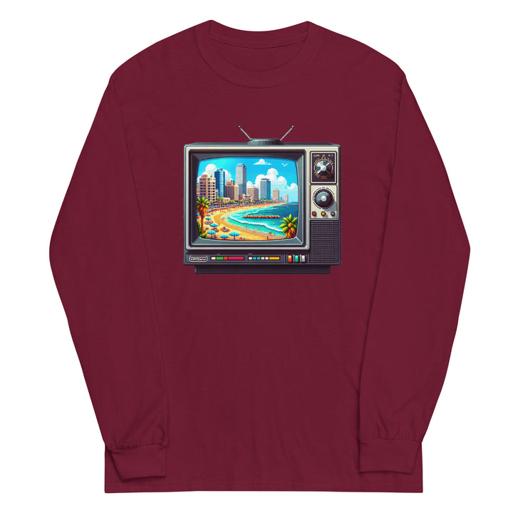 Men’s Long Sleeve Shirt | 16Bit Tel Aviv Beach