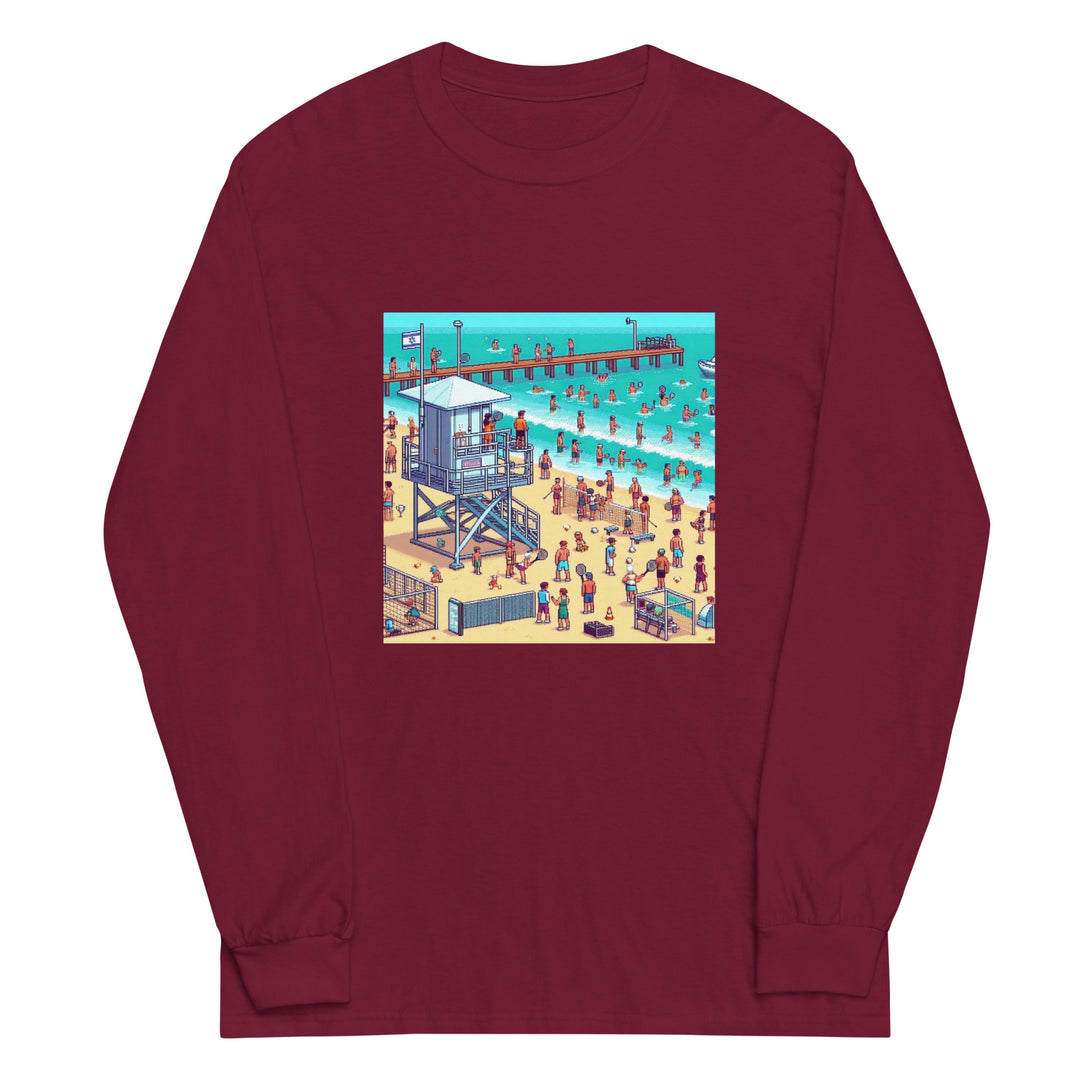 Men’s Long Sleeve Shirt | TLV Frishman Beach 16 Bit