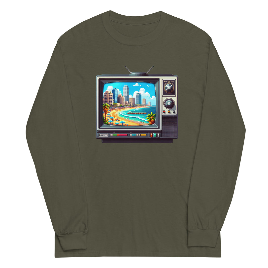 Men’s Long Sleeve Shirt | 16Bit Tel Aviv Beach