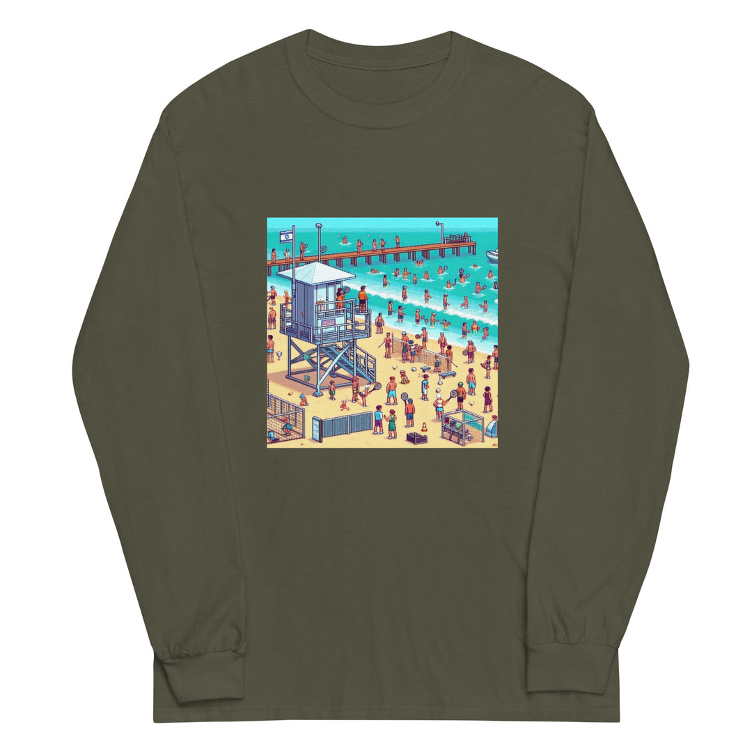 Men’s Long Sleeve Shirt | TLV Frishman Beach 16 Bit