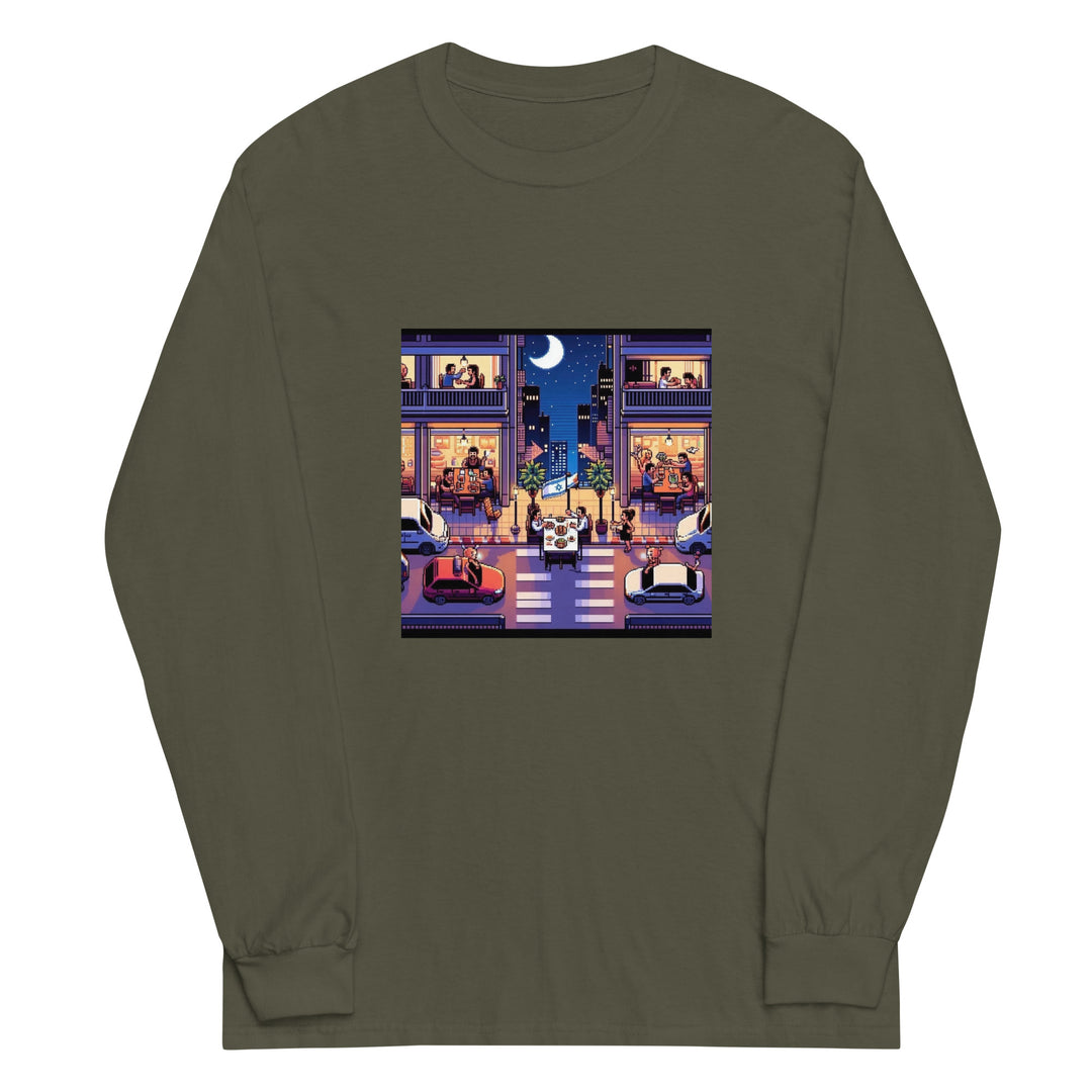 Men’s Long Sleeve Shirt | TLV Nightlife 16 Bit