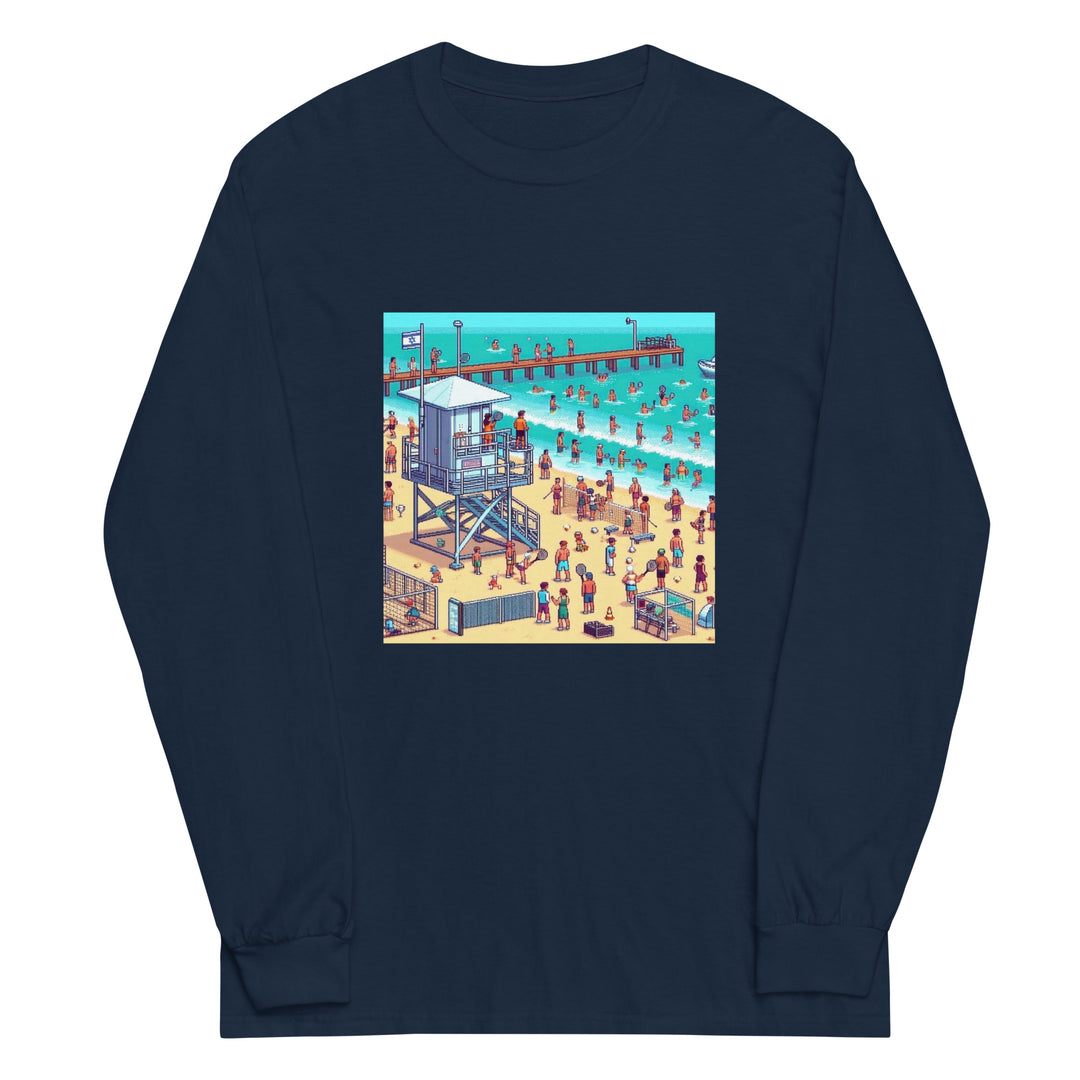 Men’s Long Sleeve Shirt | TLV Frishman Beach 16 Bit
