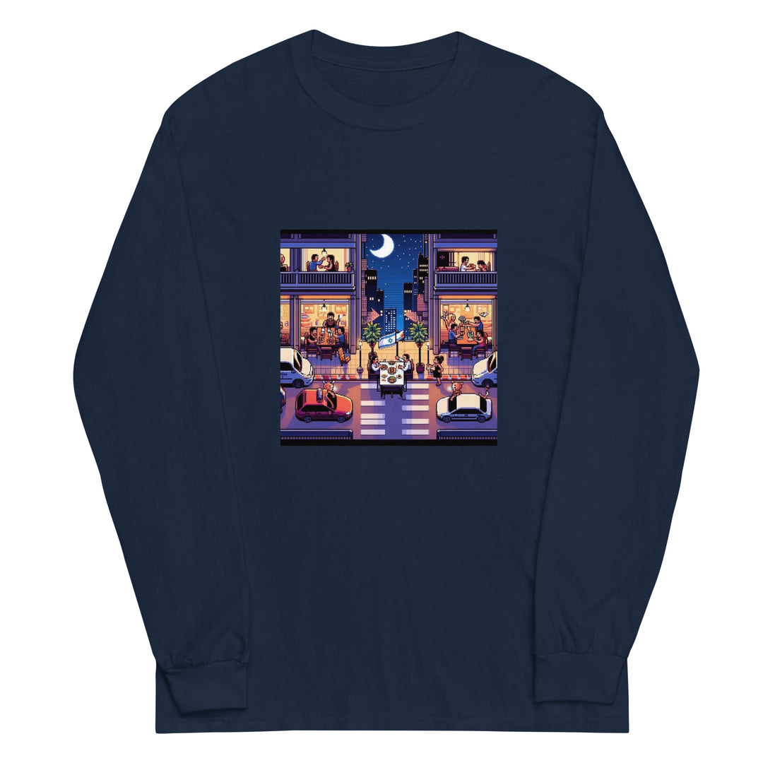 Men’s Long Sleeve Shirt | TLV Nightlife 16 Bit