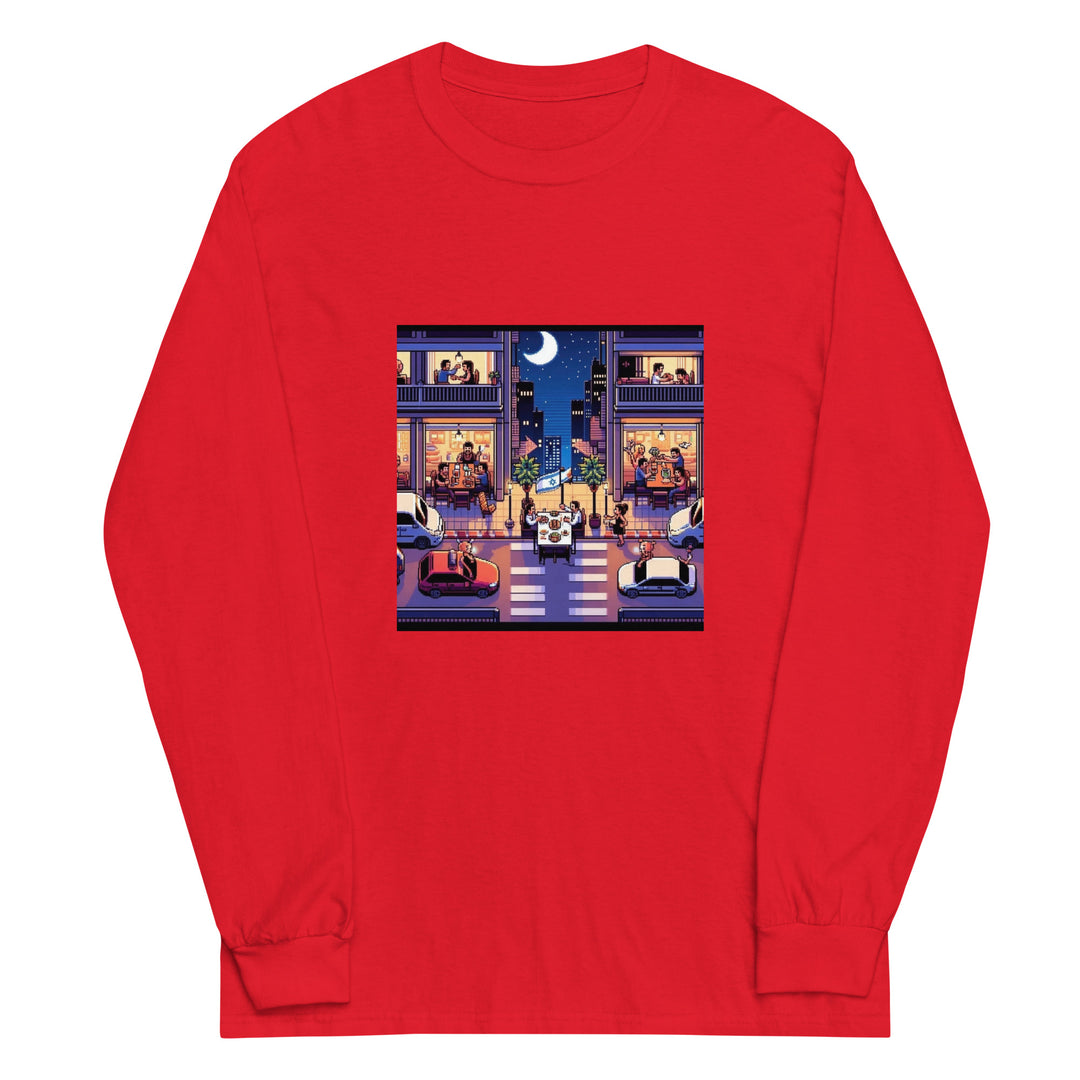 Men’s Long Sleeve Shirt | TLV Nightlife 16 Bit