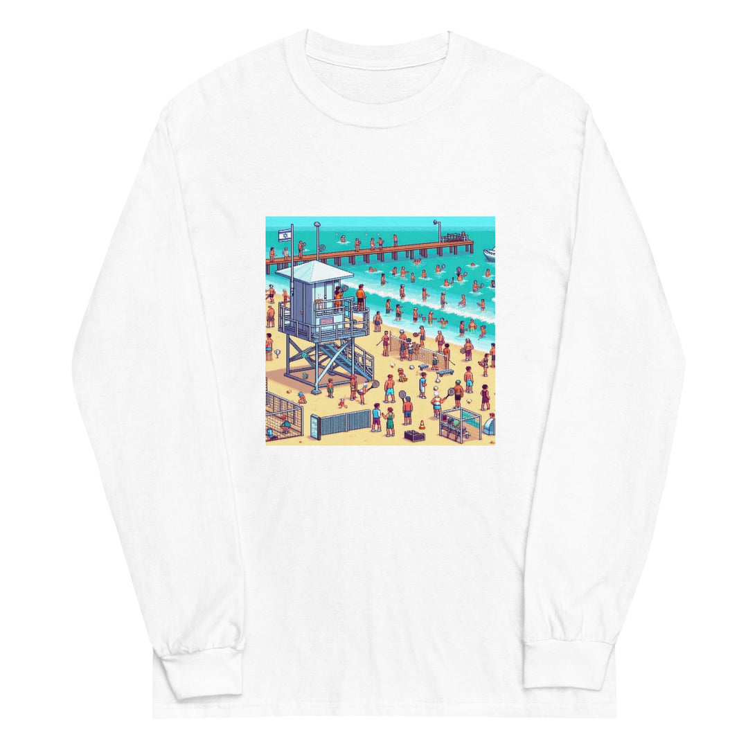 Men’s Long Sleeve Shirt | TLV Frishman Beach 16 Bit
