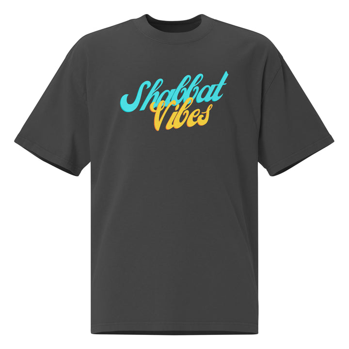 Shabbat Vibes Jewish pride faded t-shirt in Faded Black - front view