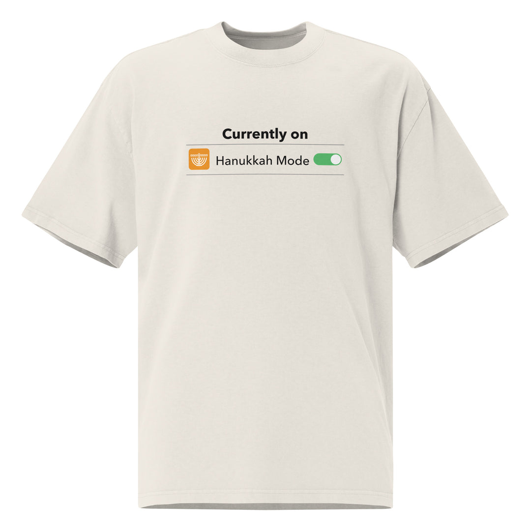 Hanukkah Mode Jewish pride faded t-shirt in Faded Bone - flat lay