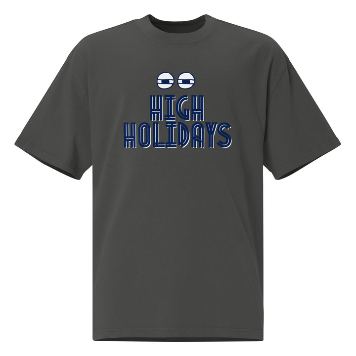 High Holidays Jewish pride faded t-shirt in Faded Coal - back view