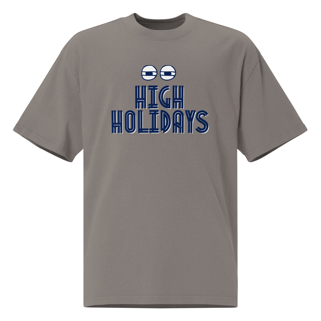High Holidays Jewish pride faded t-shirt in Faded Grey - detail view
