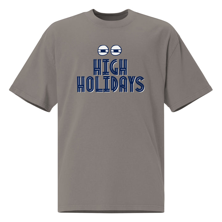High Holidays Jewish pride faded t-shirt in Faded Grey - detail view