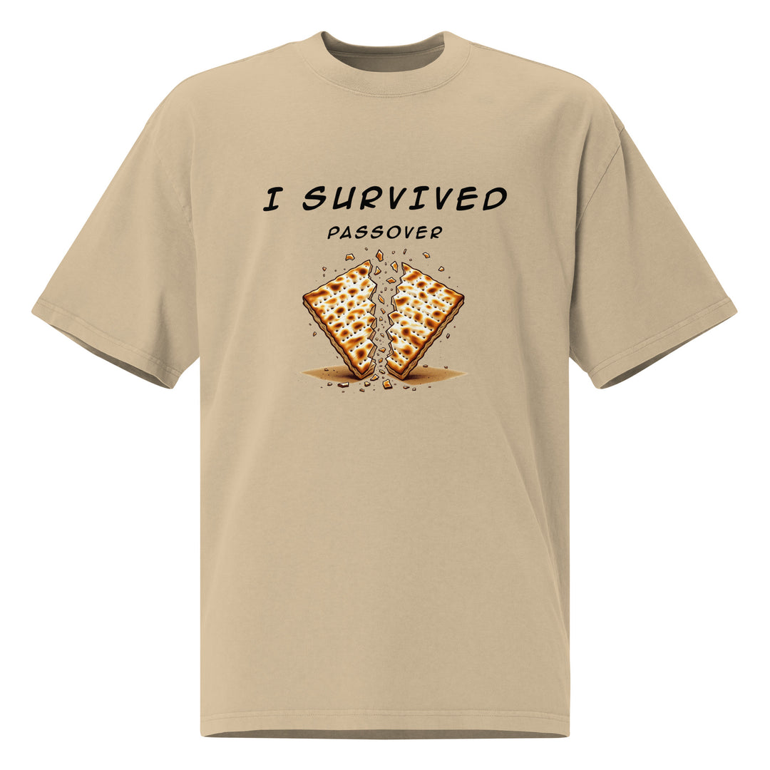 Passover Jewish pride t-shirt in Faded Khaki - detail view