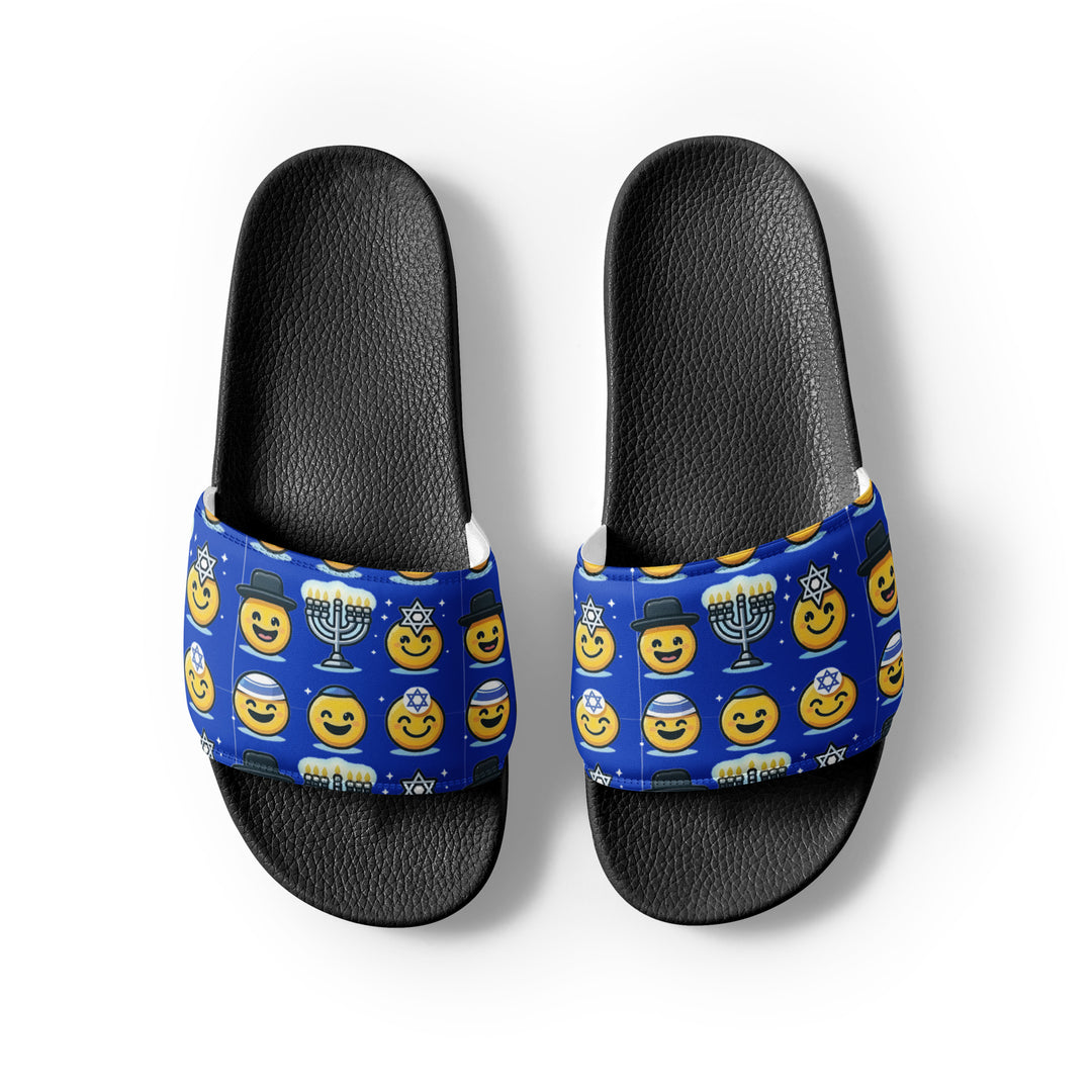 Men’s slides | Jewish Emoji Blue