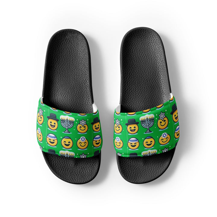 Men’s slides | Jewish Emoji Green