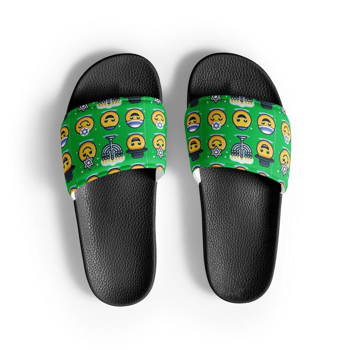 Men’s slides | Jewish Emoji Green