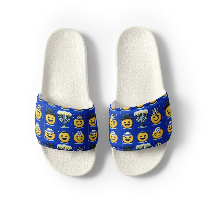 Men’s slides | Jewish Emoji Blue