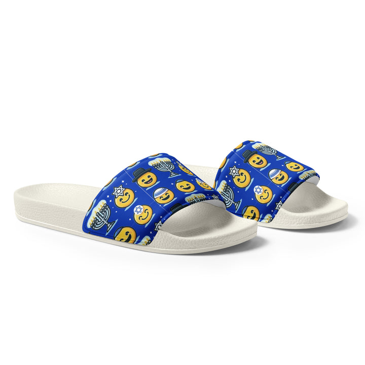Men’s slides | Jewish Emoji Blue