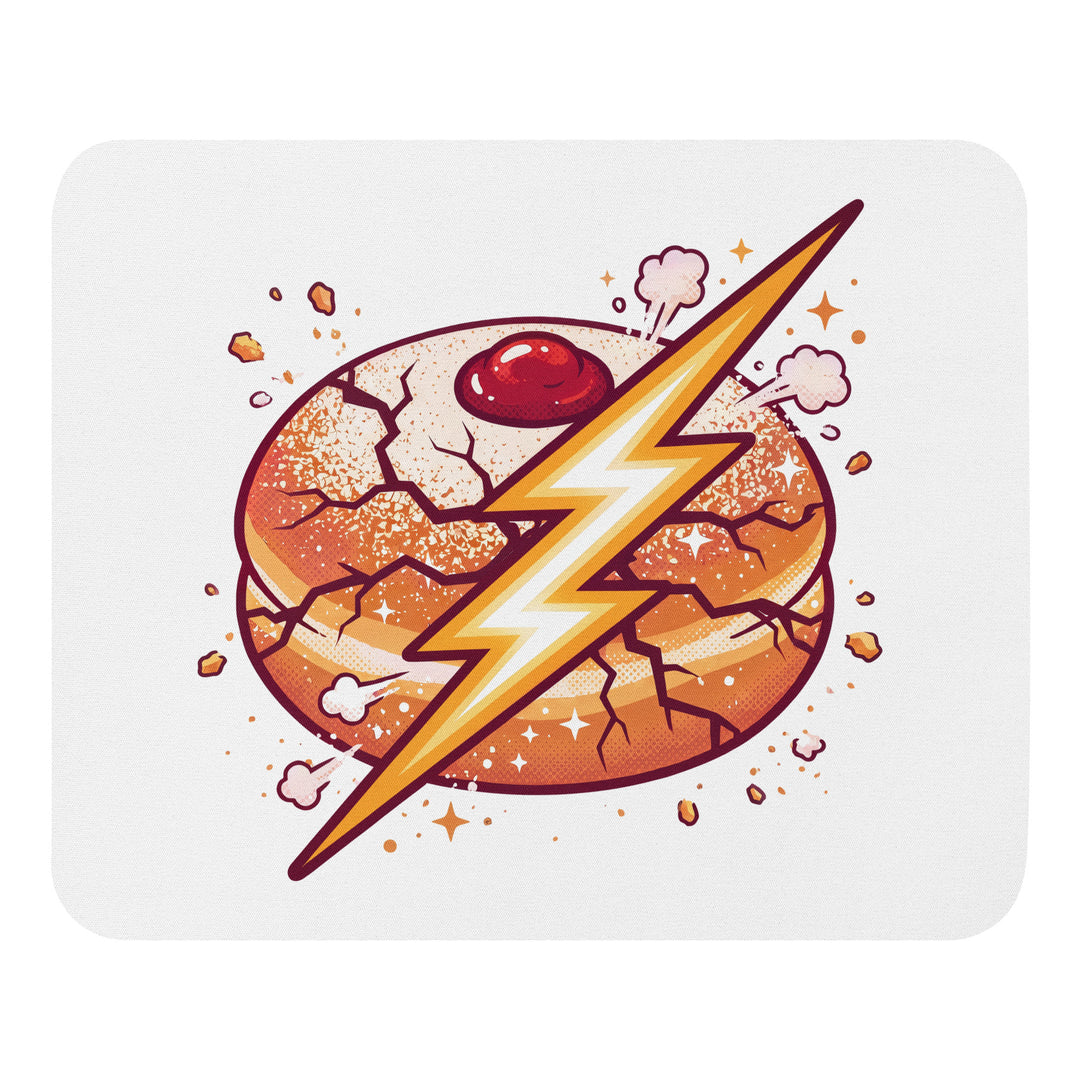 Sufganiyah Lightning Jewish pride mouse pad - front view